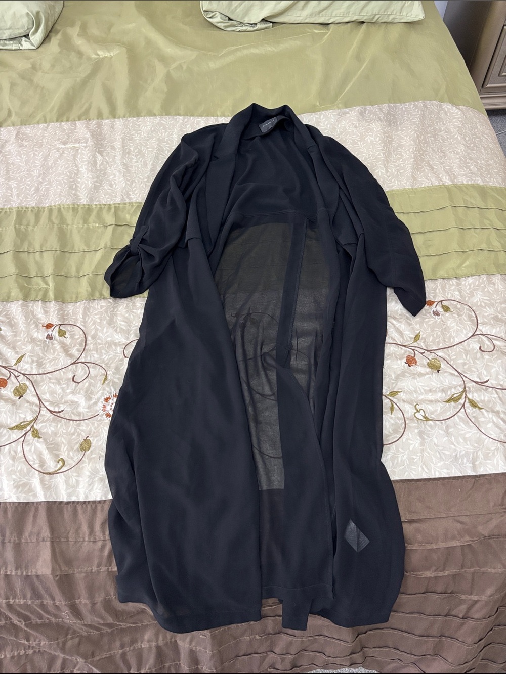 Dynamite Black Open Drape Trench Coat